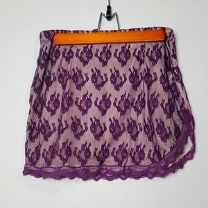 M/L Purple Lace Mini Skirt